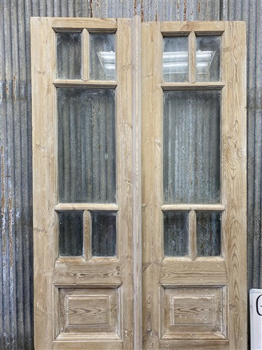 Antique French Double Doors (36.75x86) 5 Pane Glass, European Reclaimed G208