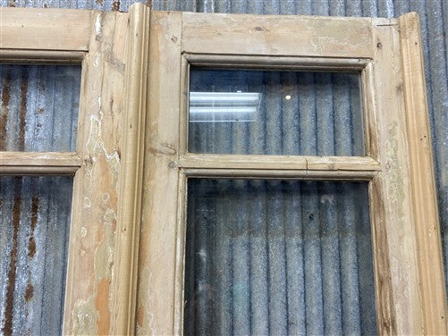 Antique French Double Doors (37.75x87) 3 Pane Glass, European Reclaimed G209