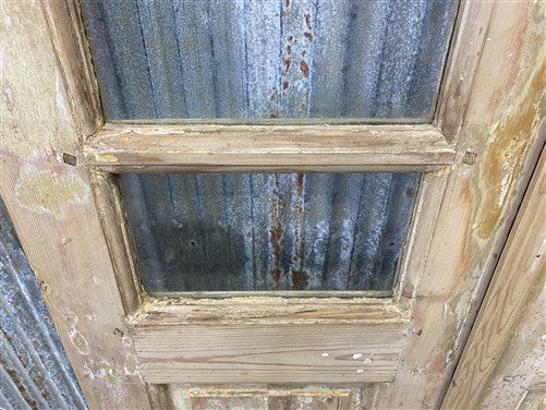Antique French Double Doors (37.75x87) 3 Pane Glass, European Reclaimed G209
