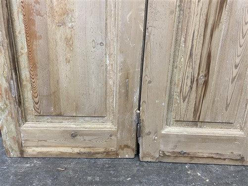 Antique French Double Doors (37.75x87) 3 Pane Glass, European Reclaimed G209