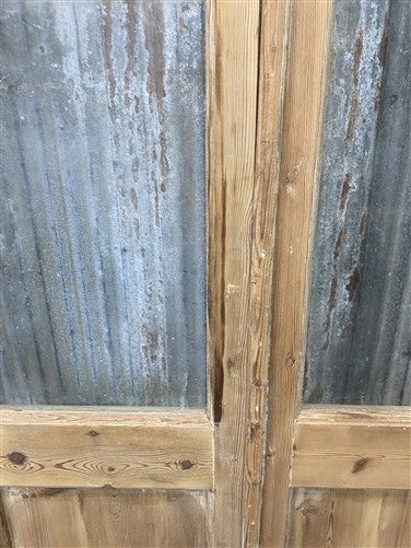 Antique French Double Doors (36.5x83) 3 Pane Glass, European Reclaimed G210