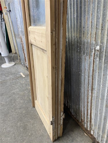 Antique French Double Doors (36.5x83) 3 Pane Glass, European Reclaimed G210