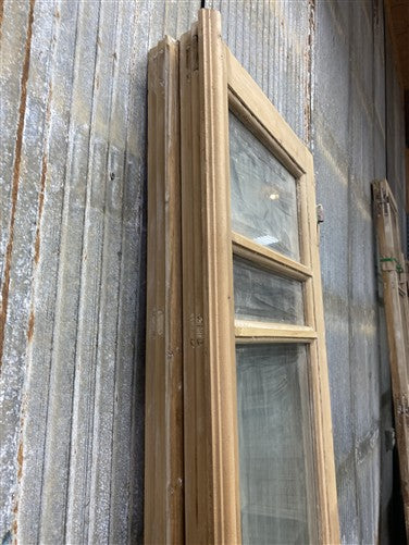 Antique French Double Doors (36.5x83) 3 Pane Glass, European Reclaimed G210