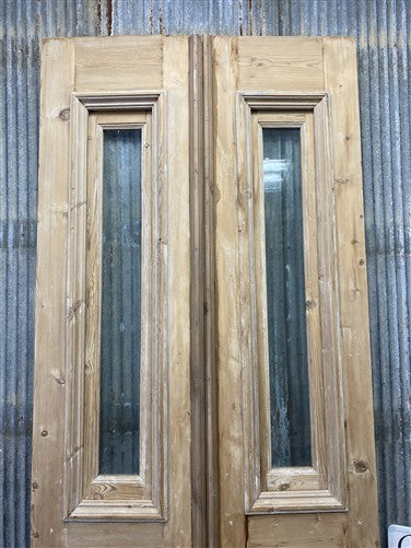 Antique French Double Doors (39x98.75) 1 Pane Glass, European Reclaimed G212