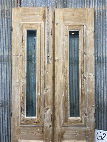 Antique French Double Doors (39x98.75) 1 Pane Glass, European Reclaimed G212