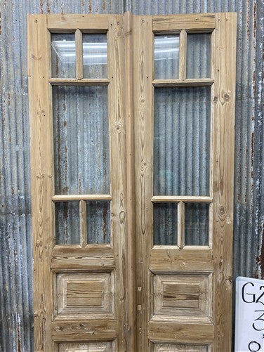 Antique French Double Doors (36.5x86.75) 5 Pane Glass, European Reclaimed G213