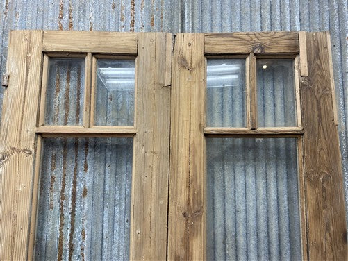Antique French Double Doors (36.5x86.75) 5 Pane Glass, European Reclaimed G213