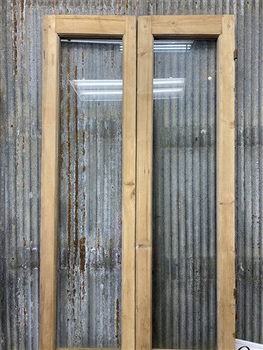 Antique French Double Doors (31x93) 1 Pane Glass, European Reclaimed G214