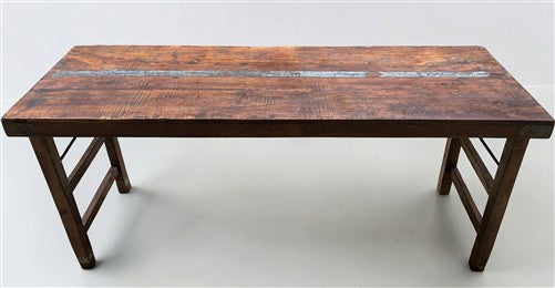 Reclaimed Wood Folding Table (69x22.5) Rustic Wood Dining Kitchen Island B138