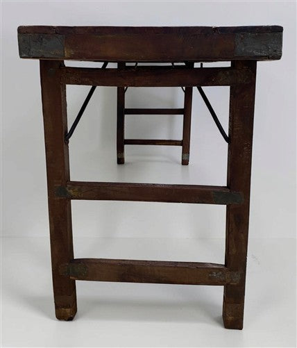 Reclaimed Wood Folding Table (69x22.5) Rustic Wood Dining Kitchen Island B138