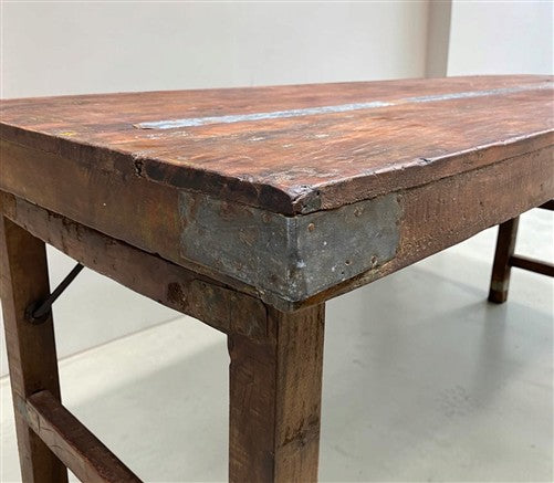 Reclaimed Wood Folding Table (69x22.5) Rustic Wood Dining Kitchen Island B138