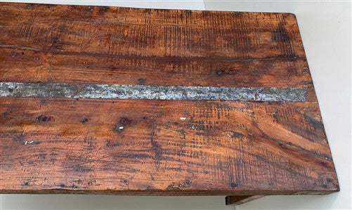 Reclaimed Wood Folding Table (69x22.5) Rustic Wood Dining Kitchen Island B138