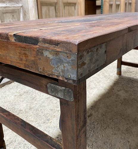 Reclaimed Wood Folding Table (68x22) Rustic Wood Dining Kitchen Island B139