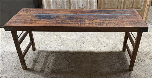 Reclaimed Wood Folding Table (68x22) Rustic Wood Dining Kitchen Island B139