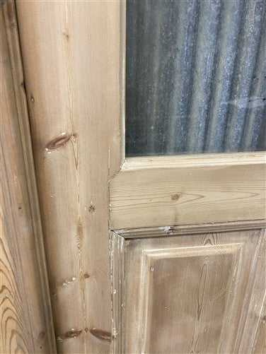 Antique French Double Doors (35.5x81.5) 3 Pane Glass, European Reclaimed G215