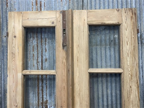 Antique French Double Doors (35.5x81.5) 3 Pane Glass, European Reclaimed G215