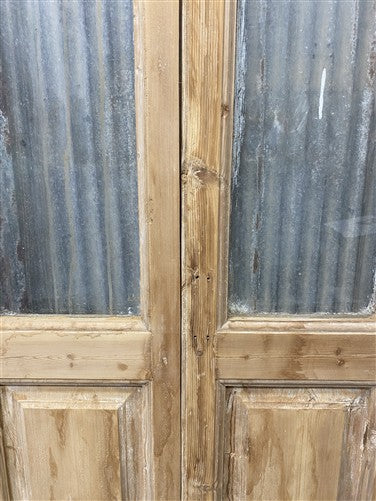 Antique French Double Doors (59x89.5) 1 Pane Glass, European Reclaimed G216