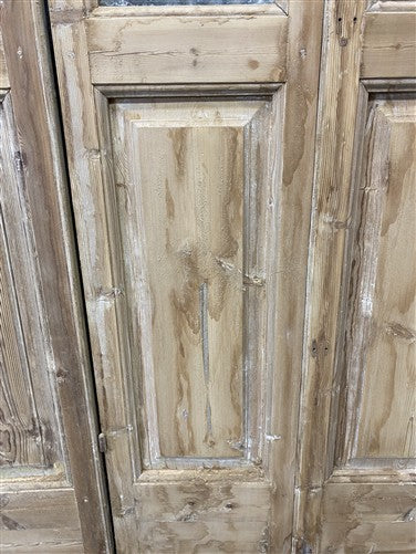 Antique French Double Doors (59x89.5) 1 Pane Glass, European Reclaimed G216