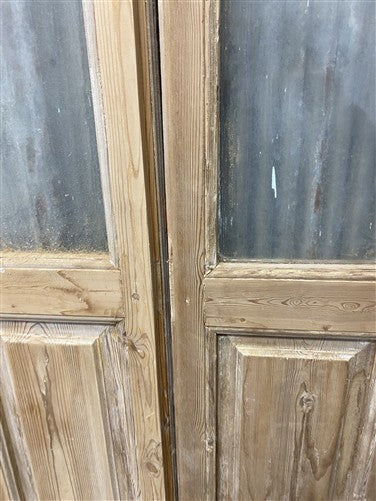 Antique French Double Doors (59x89.5) 1 Pane Glass, European Reclaimed G216