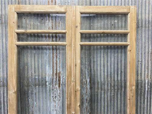 Antique French Double Doors (44x79) 5 Pane Glass, European Reclaimed G218