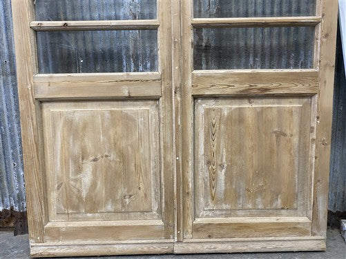 Antique French Double Doors (44x79) 5 Pane Glass, European Reclaimed G218