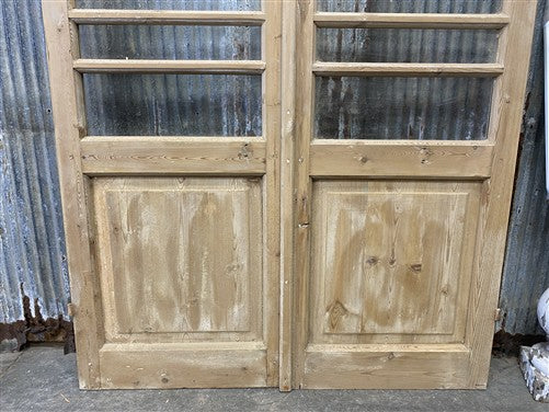 Antique French Double Doors (44x79) 5 Pane Glass, European Reclaimed G218