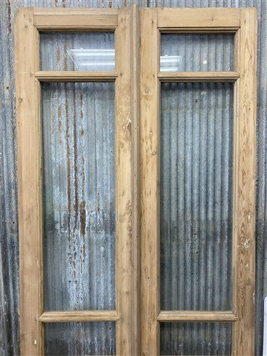 Antique French Double Doors (39x87) 3 Pane Glass, European Reclaimed G219
