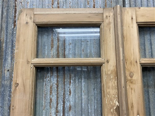 Antique French Double Doors (39x87) 3 Pane Glass, European Reclaimed G219