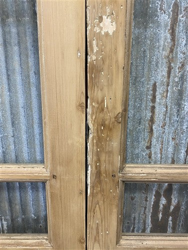 Antique French Double Doors (39x87) 3 Pane Glass, European Reclaimed G219