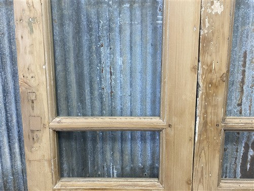 Antique French Double Doors (39x87) 3 Pane Glass, European Reclaimed G219