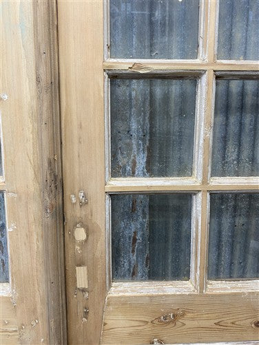 Antique French Double Doors (44x97) 12 Pane Glass, European Reclaimed G220