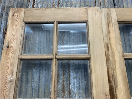 Antique French Double Doors (44x97) 12 Pane Glass, European Reclaimed G220
