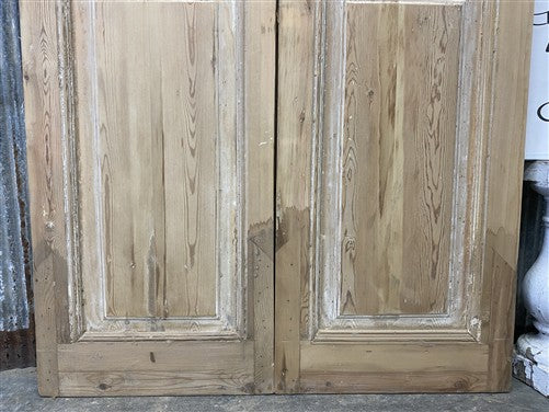 Antique French Double Doors (44x97) 12 Pane Glass, European Reclaimed G220
