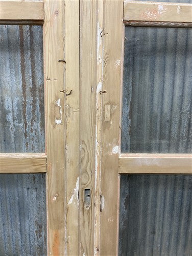Antique French Double Doors (48.5x82) 3 Pane Glass, European Reclaimed G242