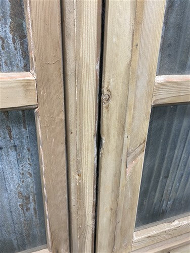Antique French Double Doors (48.5x82) 3 Pane Glass, European Reclaimed G242