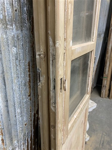 Antique French Double Doors (48.5x82) 3 Pane Glass, European Reclaimed G242