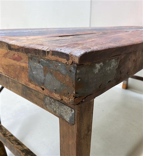 Reclaimed Wood Folding Table (68x22) Rustic Wood Dining Kitchen Island B140