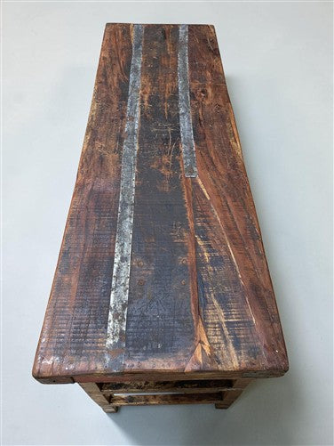 Reclaimed Wood Folding Table (68x22) Rustic Wood Dining Kitchen Island B140