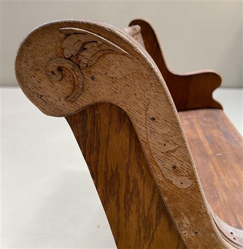 Wooden Church Pew, (4'3") Vintage Porch Bench, Entry Foyer, Dining Seating A18