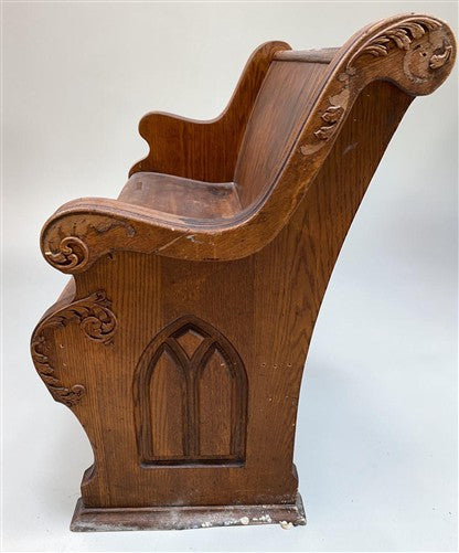 Wooden Church Pew, (4'3") Vintage Porch Bench, Entry Foyer, Dining Seating A18