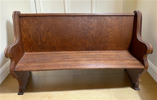 Wooden Church Pew, (5'2") Vintage Porch Bench, Entry Foyer, Dining Seating A19