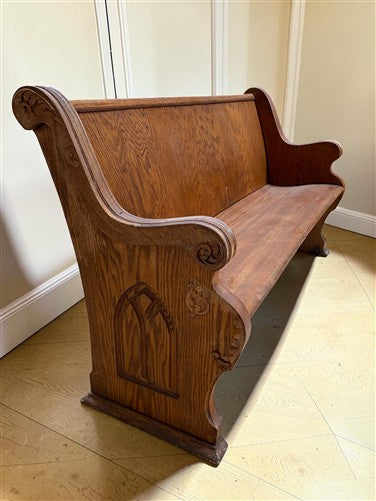 Wooden Church Pew, (5'2") Vintage Porch Bench, Entry Foyer, Dining Seating A19