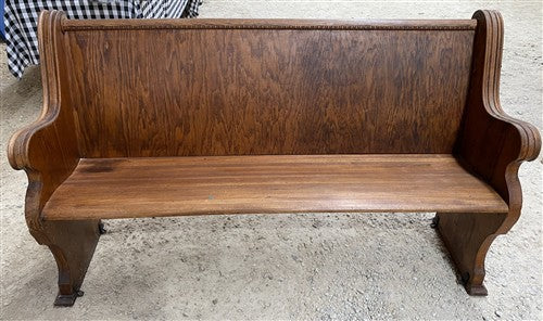 Wooden Church Pew, (5'3") Vintage Porch Bench, Entry Foyer, Dining Seating A20