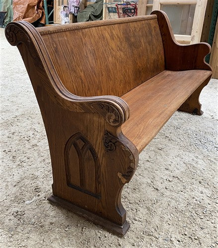 Wooden Church Pew, (5'3") Vintage Porch Bench, Entry Foyer, Dining Seating A20