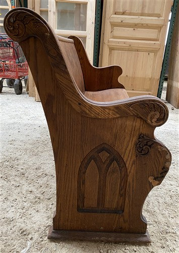 Wooden Church Pew, (5'3") Vintage Porch Bench, Entry Foyer, Dining Seating A20