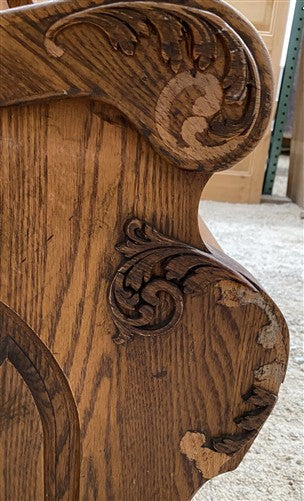Wooden Church Pew, (5'3") Vintage Porch Bench, Entry Foyer, Dining Seating A20