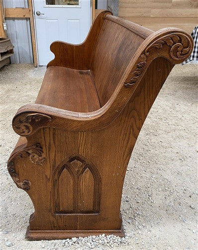 Wooden Church Pew, (5'3") Vintage Porch Bench, Entry Foyer, Dining Seating A20