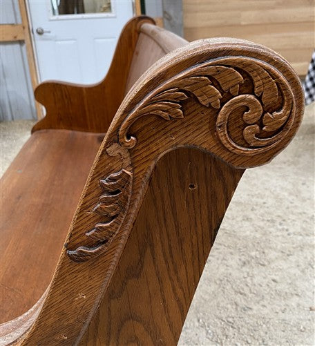 Wooden Church Pew, (5'3") Vintage Porch Bench, Entry Foyer, Dining Seating A20