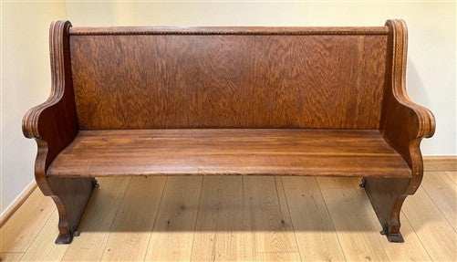 Wooden Church Pew, (5'4") Vintage Porch Bench, Entry Foyer, Dining Seating A21