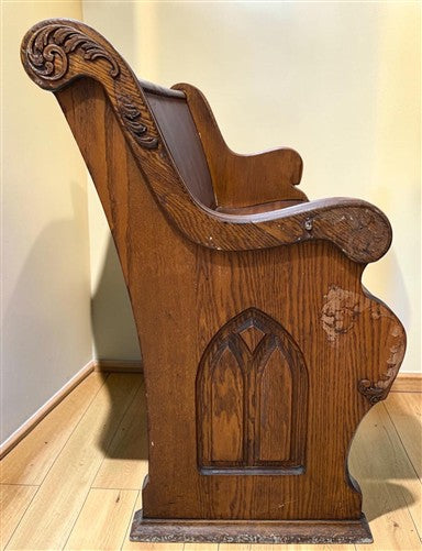 Wooden Church Pew, (5'4") Vintage Porch Bench, Entry Foyer, Dining Seating A21